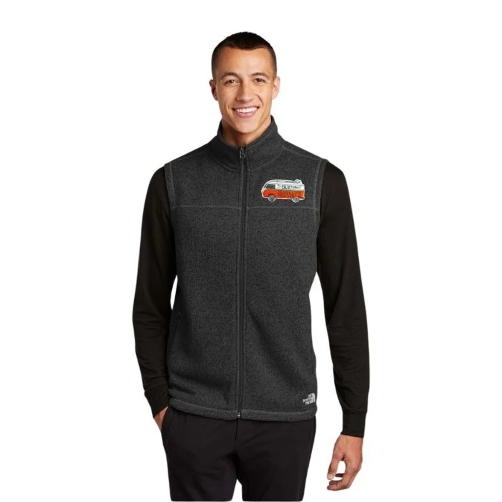 The North Face Men's XXXL Windwall Fleece Sweater Vest 'Enjoy the Journey' Black